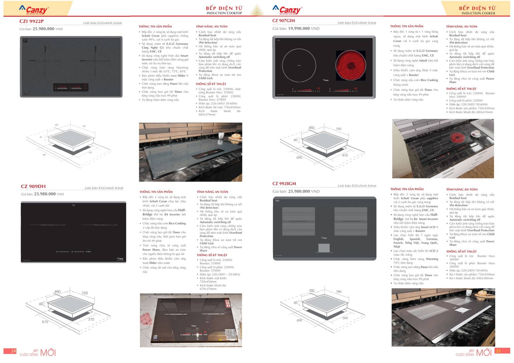 Bếp CANZY Catalogue và Bảng giá mới nhất 2024 /Page 12